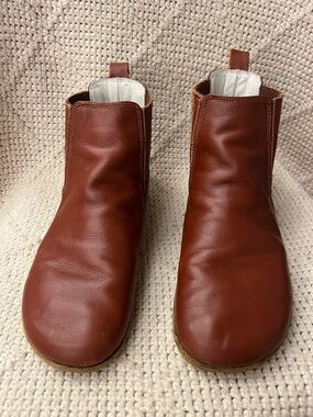 Lila Chelsea Boot - By Anya - Brown Leather Barefoot Ankle Boot - Size 39